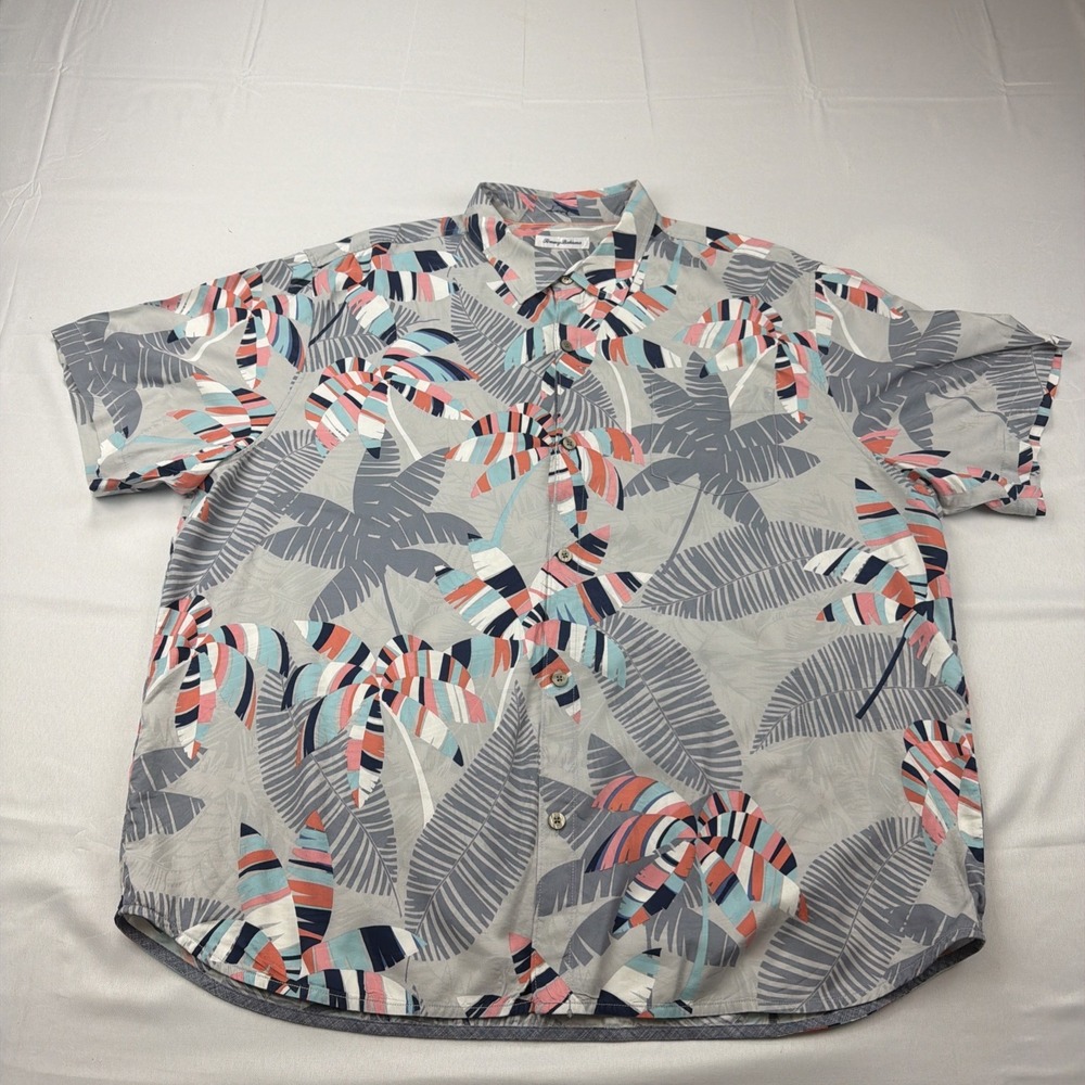 Tommy Bahama Button Up Shirt Mens Size 3XL Floral Hawaiian Tropical Cotton/Silk